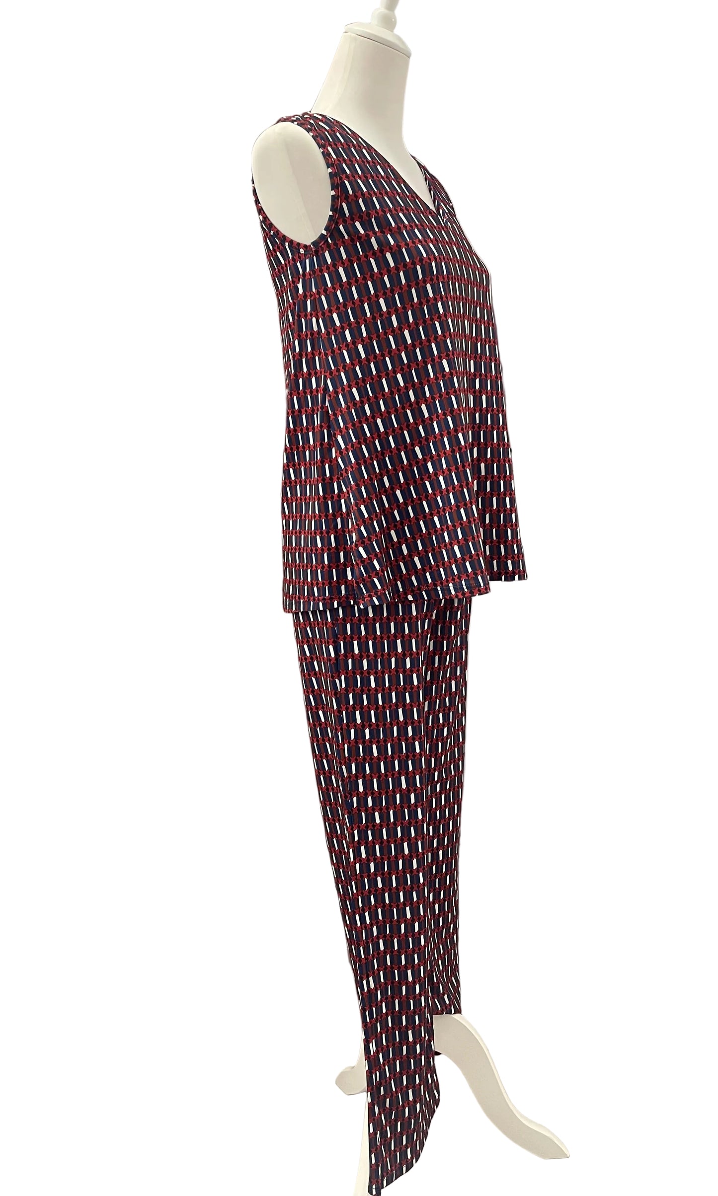 GRAZIA BEACH LOVE - SET CANOTTA PANTALONE STAMPA GEOMETRICA