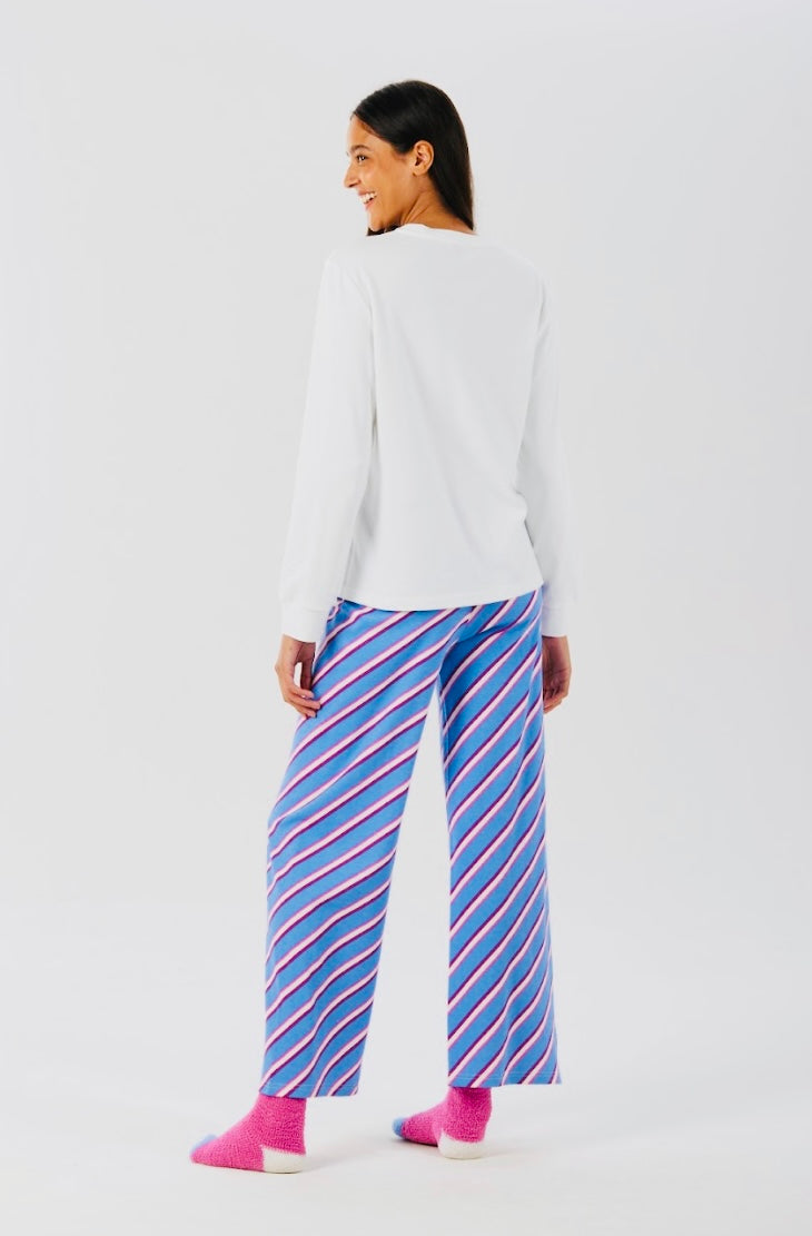 BRILLIAMO - PIGIAMA PANTALONE PALAZZO RIGA DIAGONALE