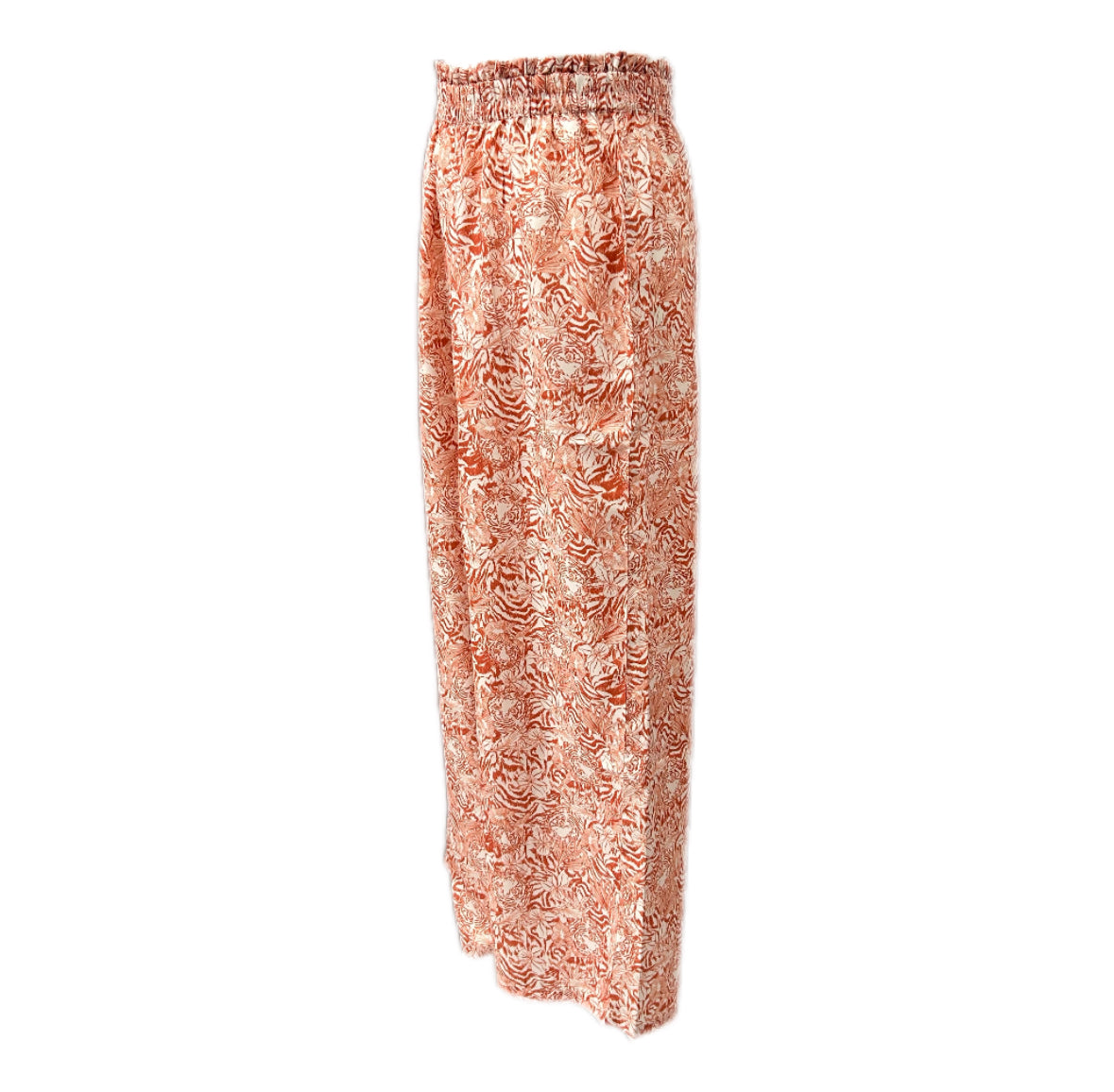 VERDISSIMA - PANTALONE PALAZZO STAMPA FLOREALE STILIZZATA
