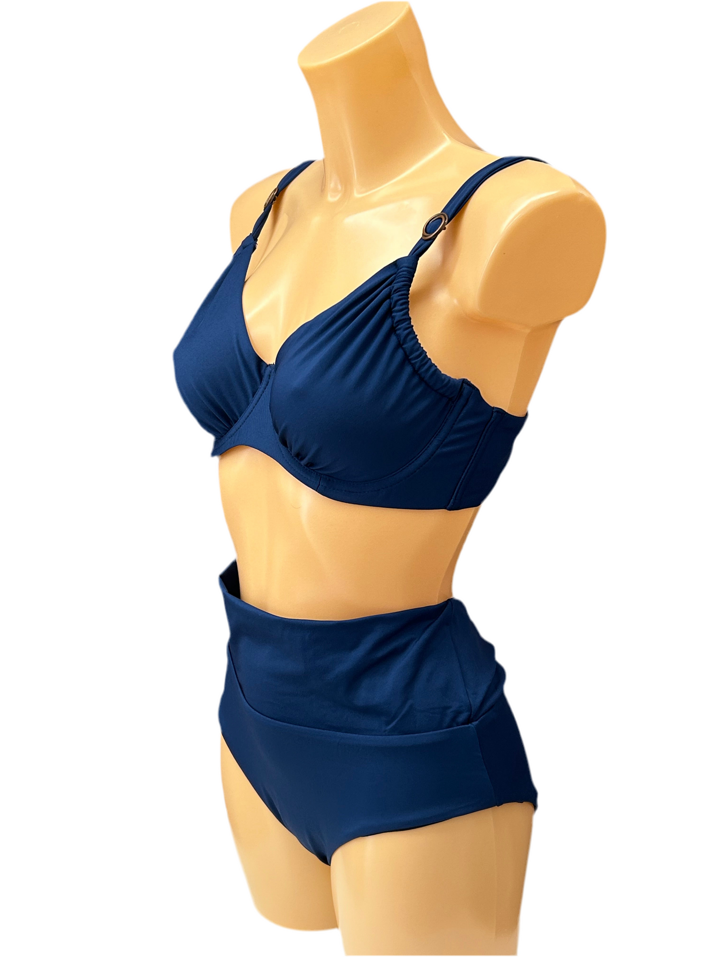 SIELEI - BIKINI CURVY E SLIP DOUBLE WAIST TINTA UNITA