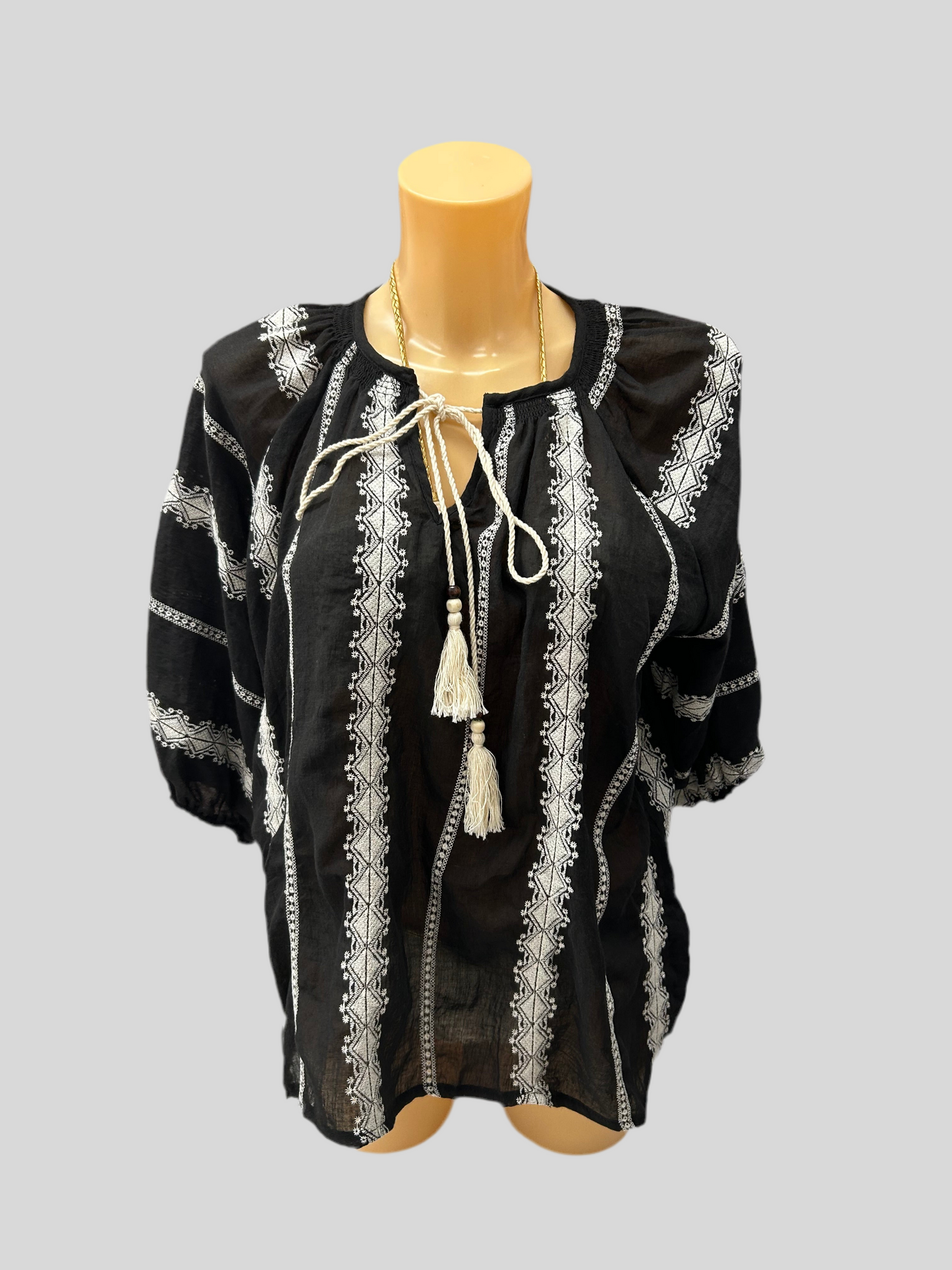 LA BOUTIQUE - BLUSA ETNICA GRECA