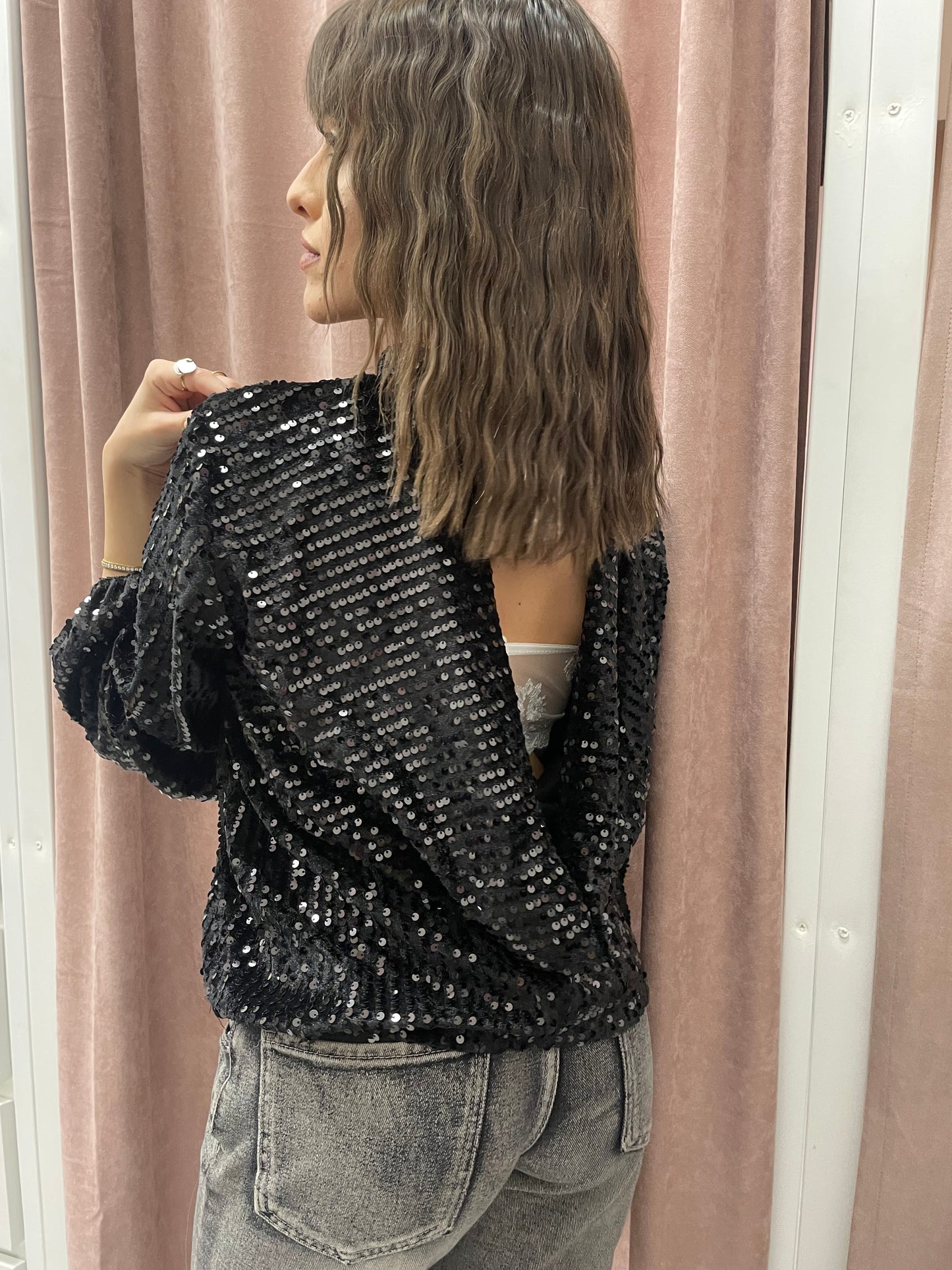 JOLEEN - BLUSA DONNA PAILLETTES