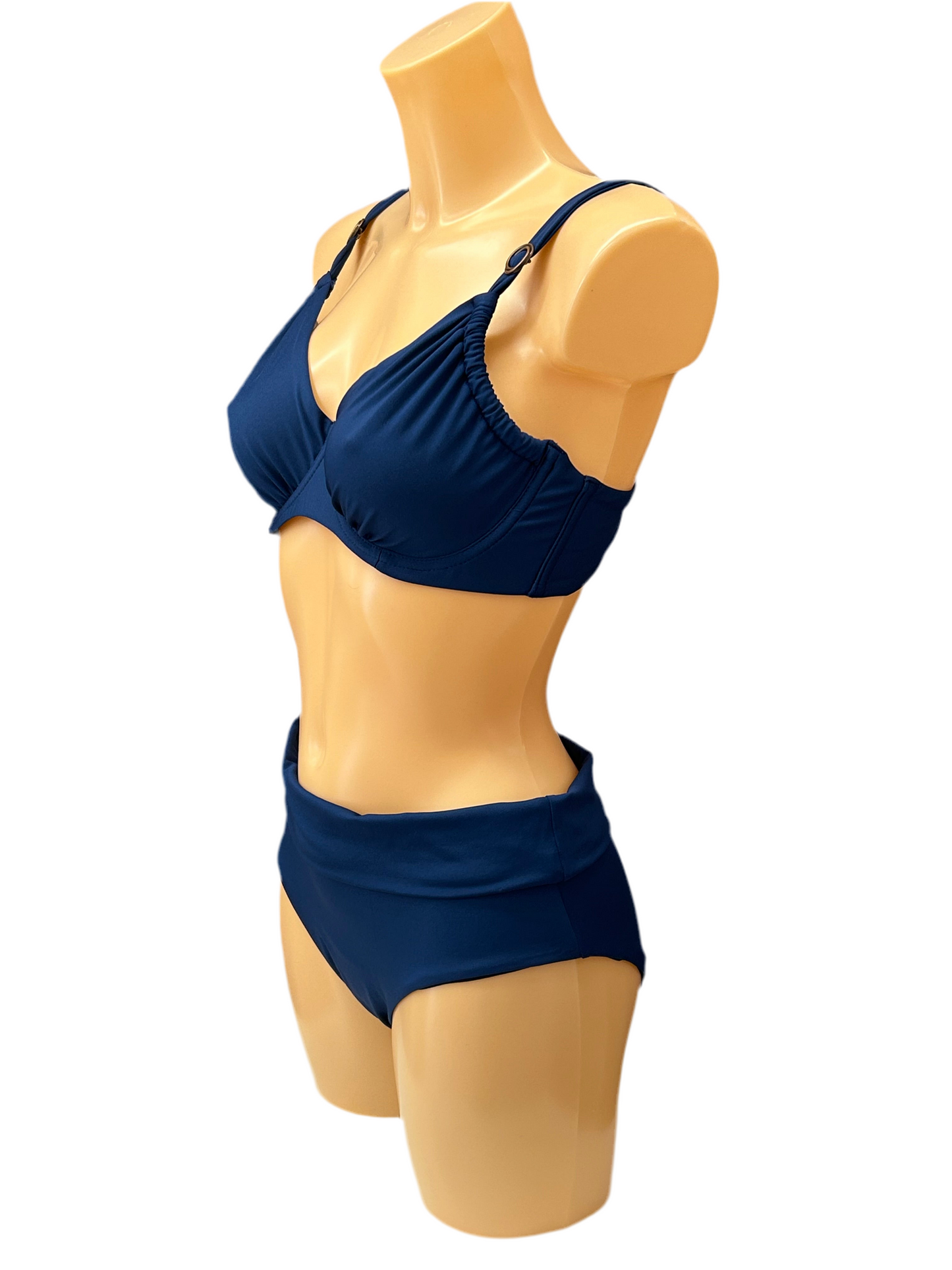 SIELEI - BIKINI CURVY E SLIP DOUBLE WAIST TINTA UNITA