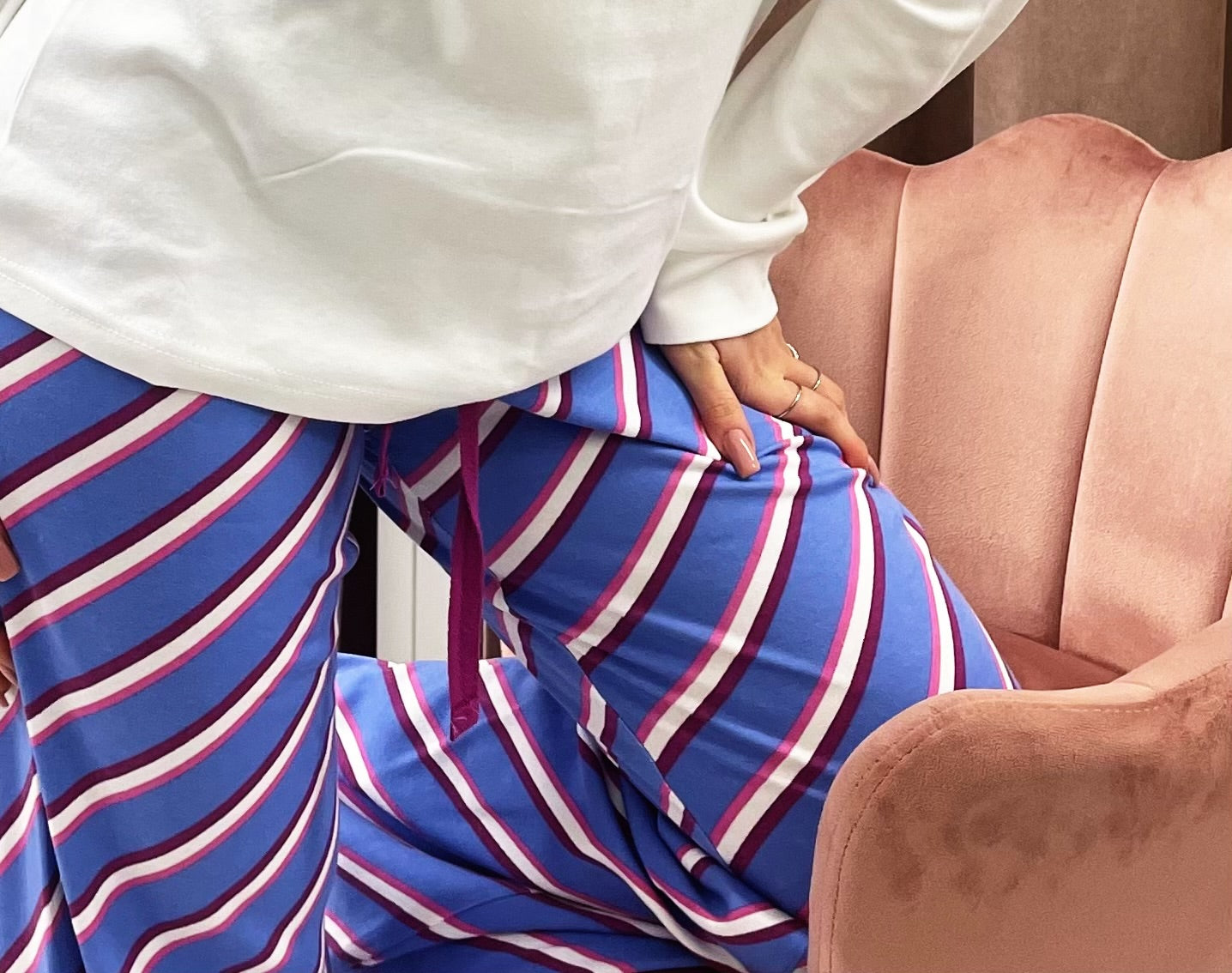 BRILLIAMO - PIGIAMA PANTALONE PALAZZO RIGA DIAGONALE