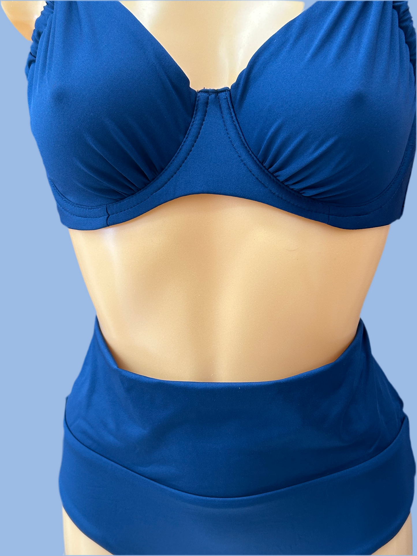 SIELEI - BIKINI CURVY E SLIP DOUBLE WAIST TINTA UNITA