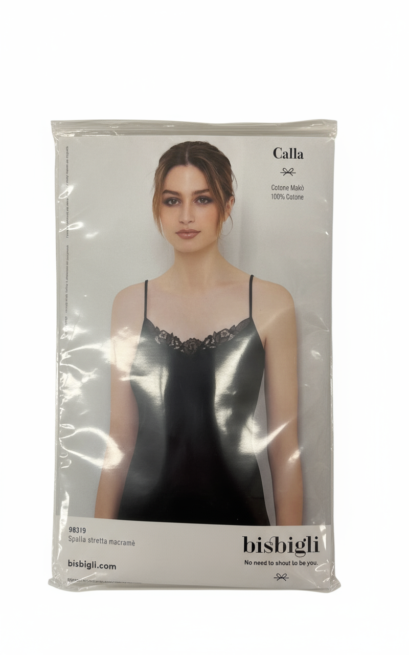 BISBIGLI - CANOTTIERA SPALLA STRETTA COTONE MACRAME’