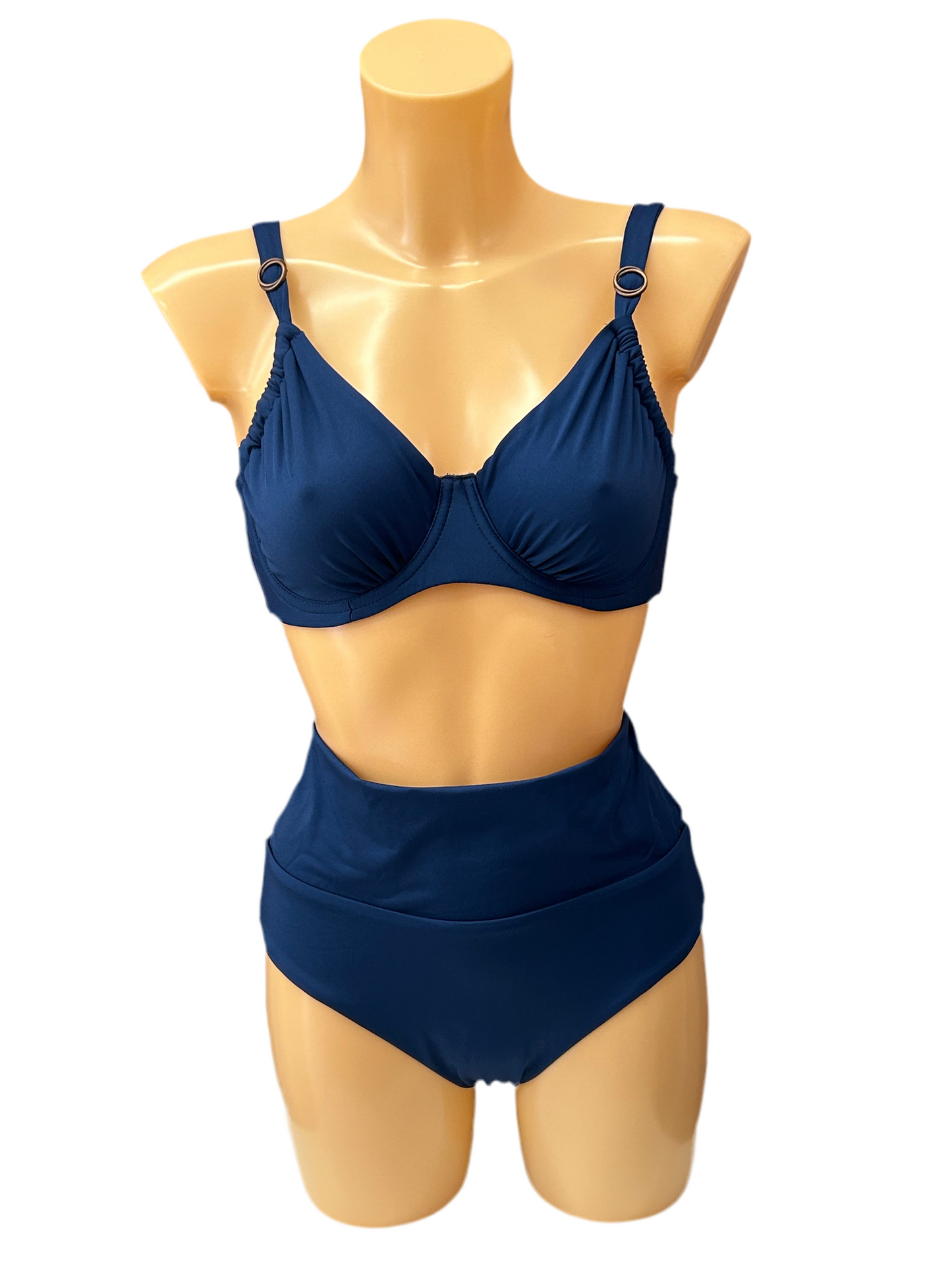 SIELEI - BIKINI CURVY E SLIP DOUBLE WAIST TINTA UNITA