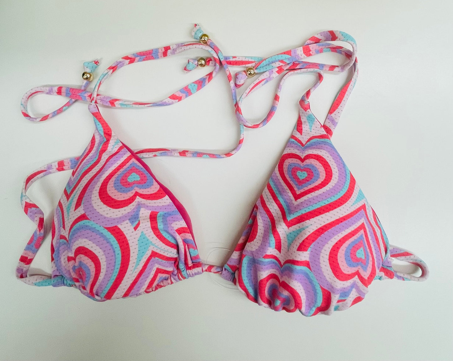 VERDISSIMA - BIKINI TRIANGOLO e SLIP C/COULISSE OPTICAL CUORE