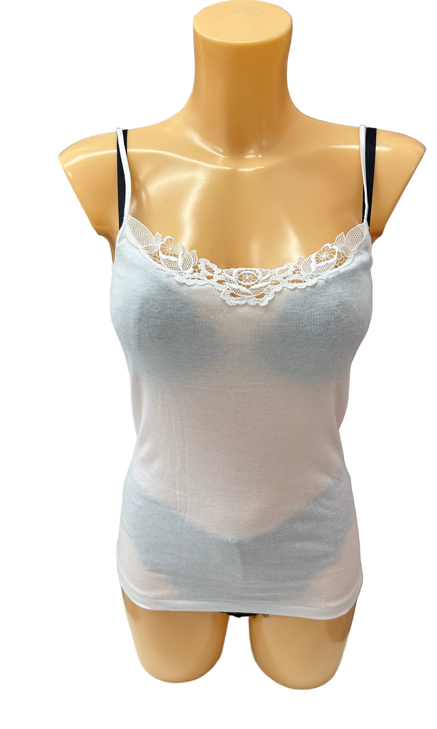 BISBIGLI - CANOTTIERA SPALLA STRETTA COTONE MACRAME’