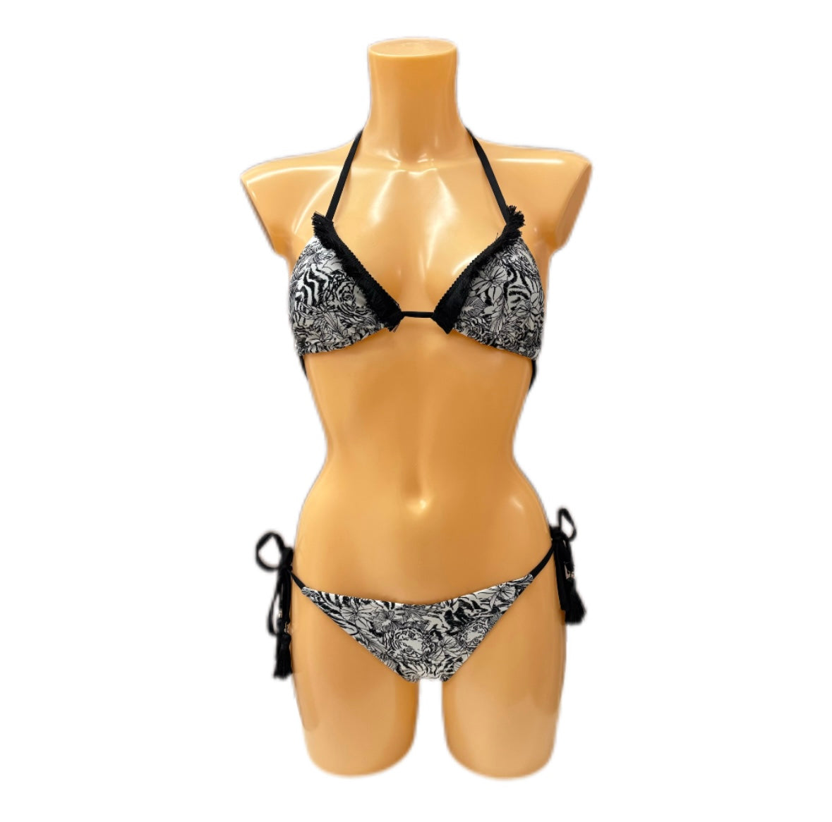 VERDISSIMA - BIKINI TRIANGOLO E TANGA STAMPA FLOREALE STILIZZATA