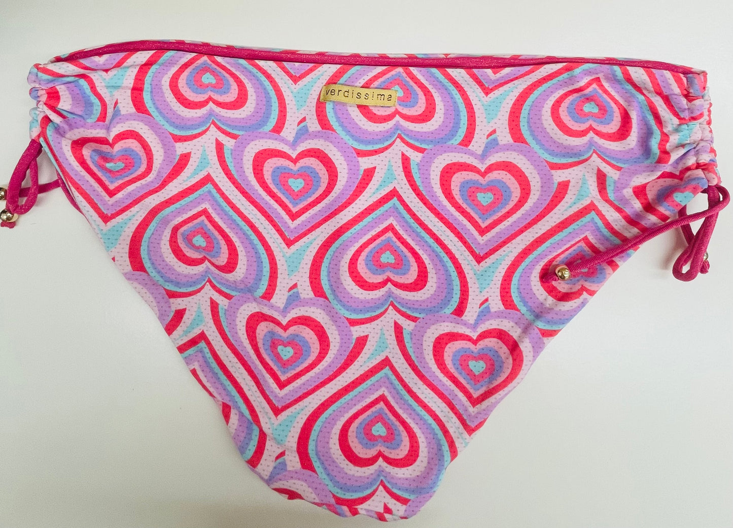 VERDISSIMA - BIKINI TRIANGOLO e SLIP C/COULISSE OPTICAL CUORE