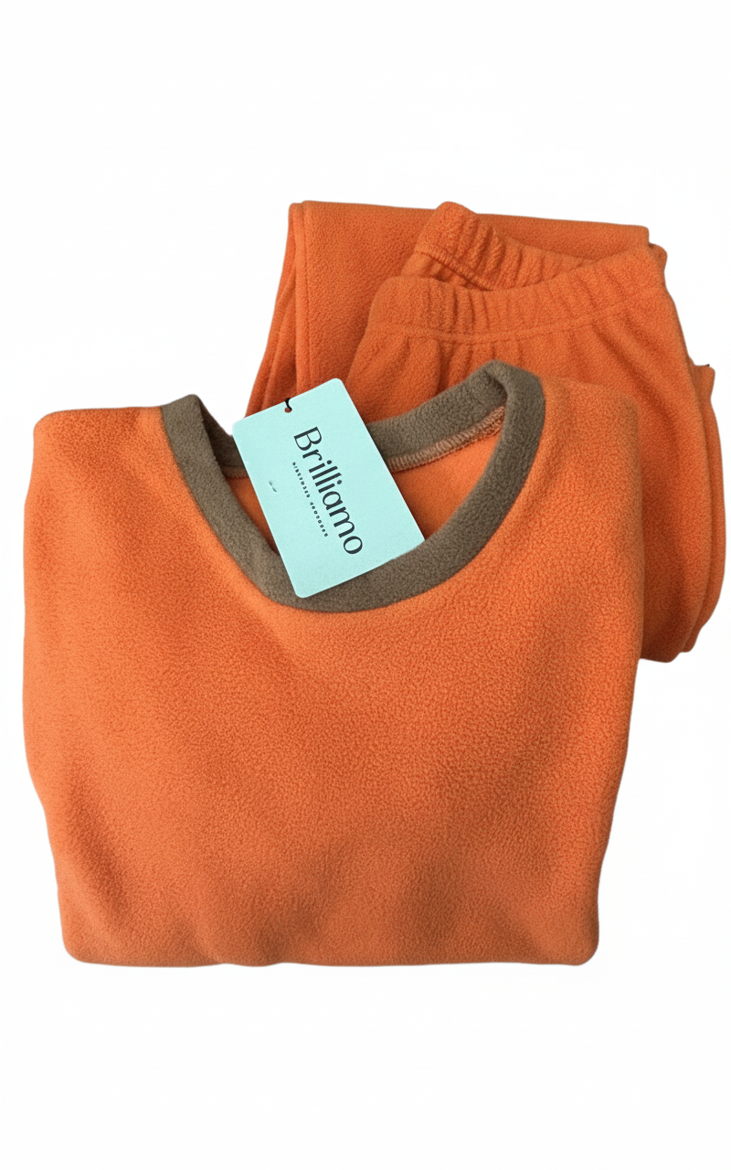 BRILLIAMO - PIGIAMA TASCHE PILE TINTA UNITA