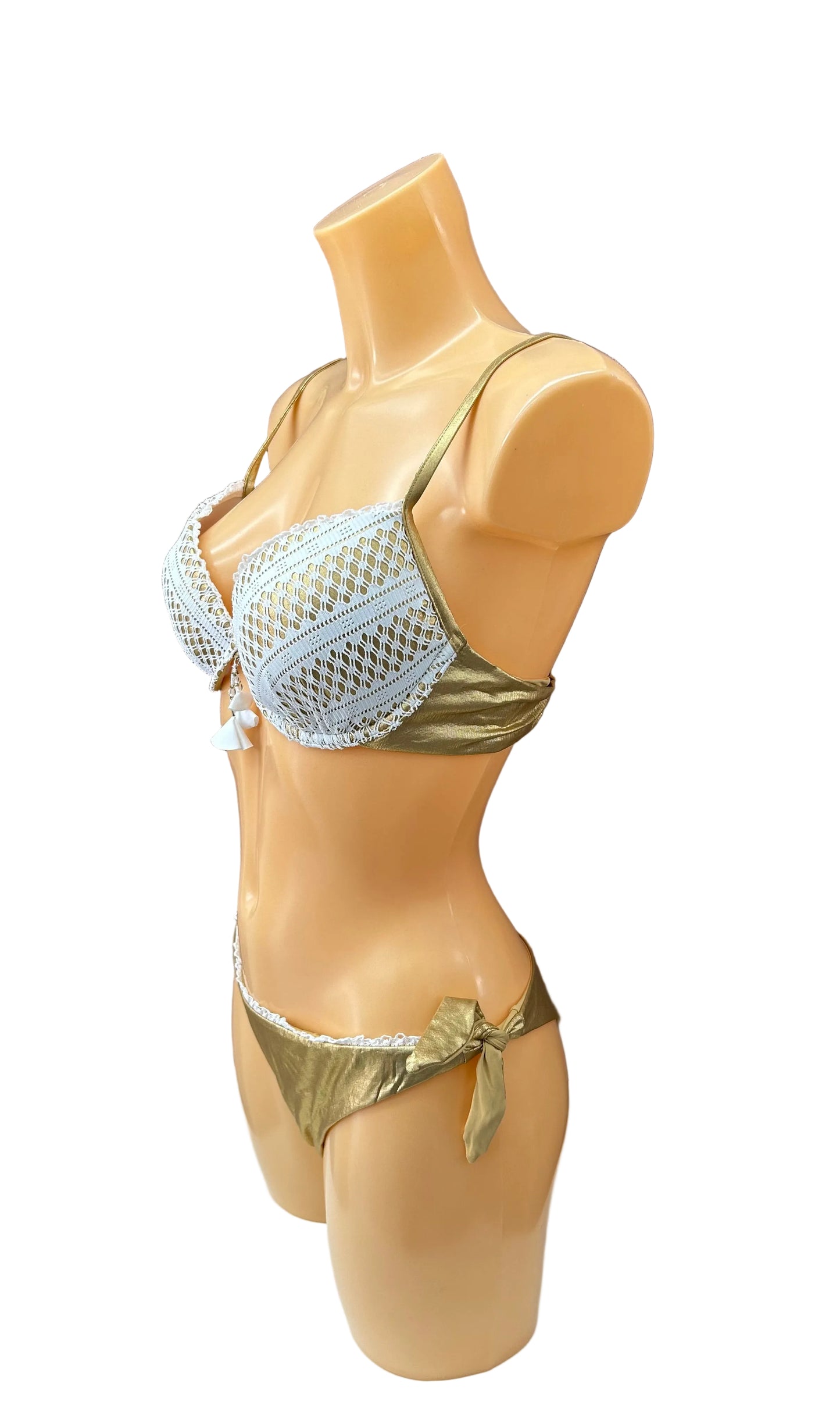 VERDISSIMA - BIKINI PUSH UP PIZZO CROCHET ORO