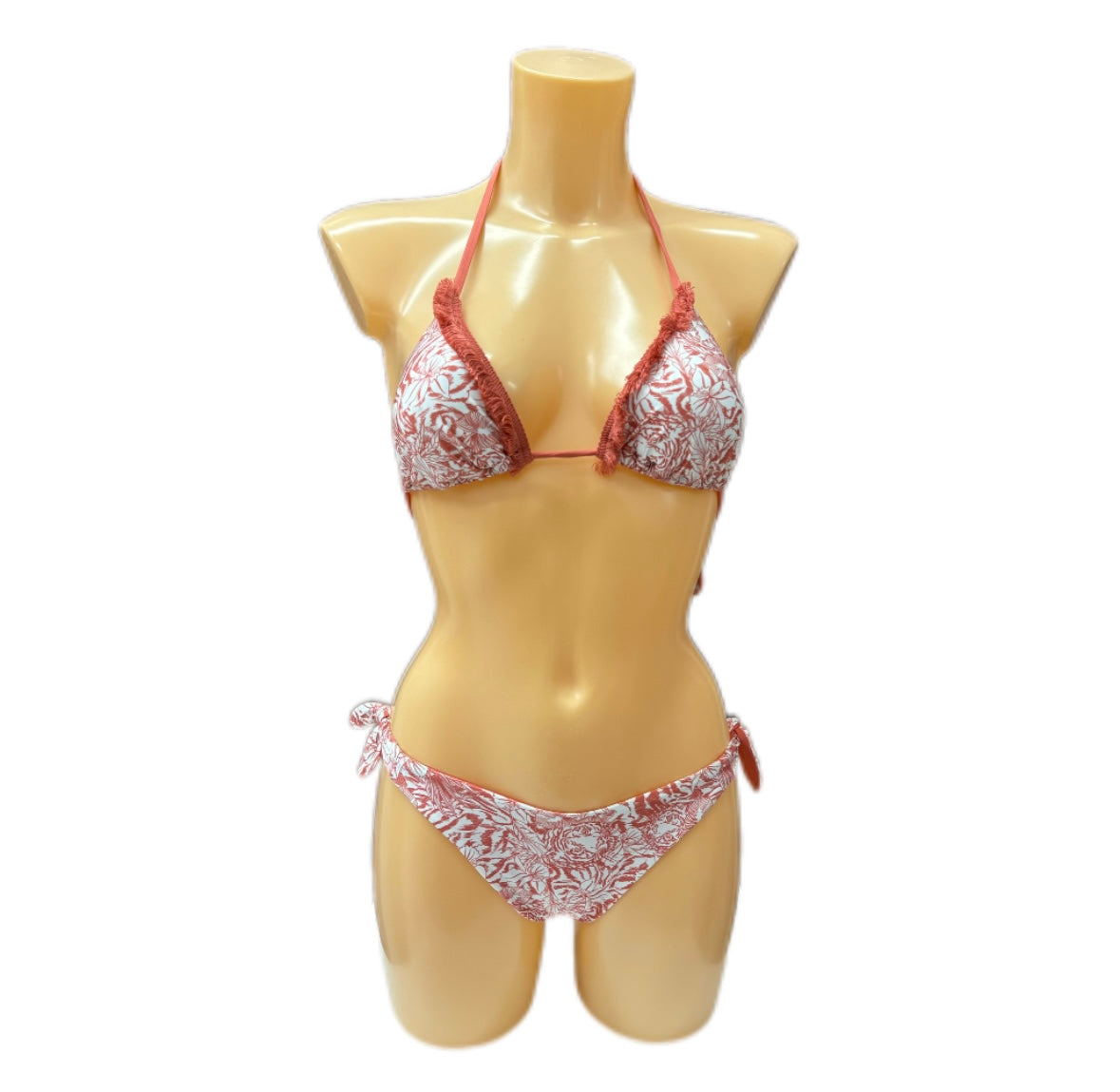 VERDISSIMA - BIKINI TRIANGOLO E TANGA STAMPA FLOREALE STILIZZATA