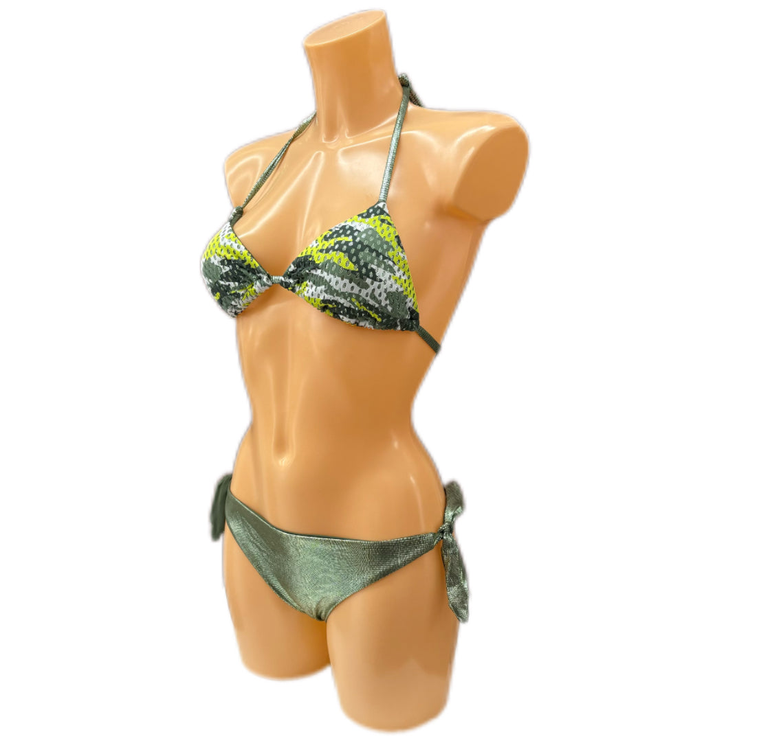 VERDISSIMA - BIKINI STAMPA MILITARE EFFETTO METAL