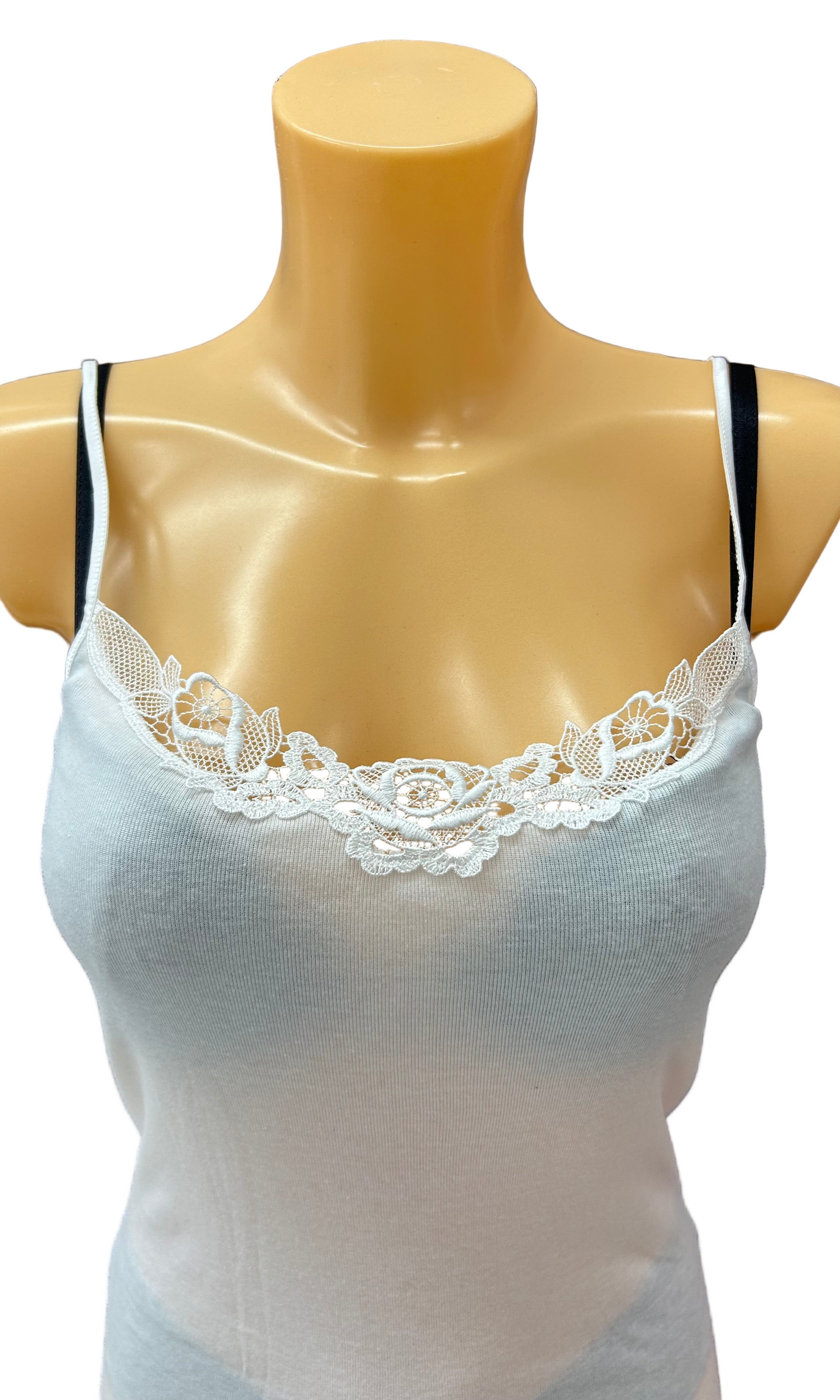 BISBIGLI - CANOTTIERA SPALLA STRETTA COTONE MACRAME’