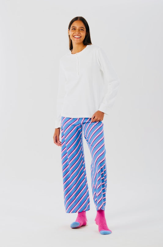 BRILLIAMO - PIGIAMA PANTALONE PALAZZO RIGA DIAGONALE