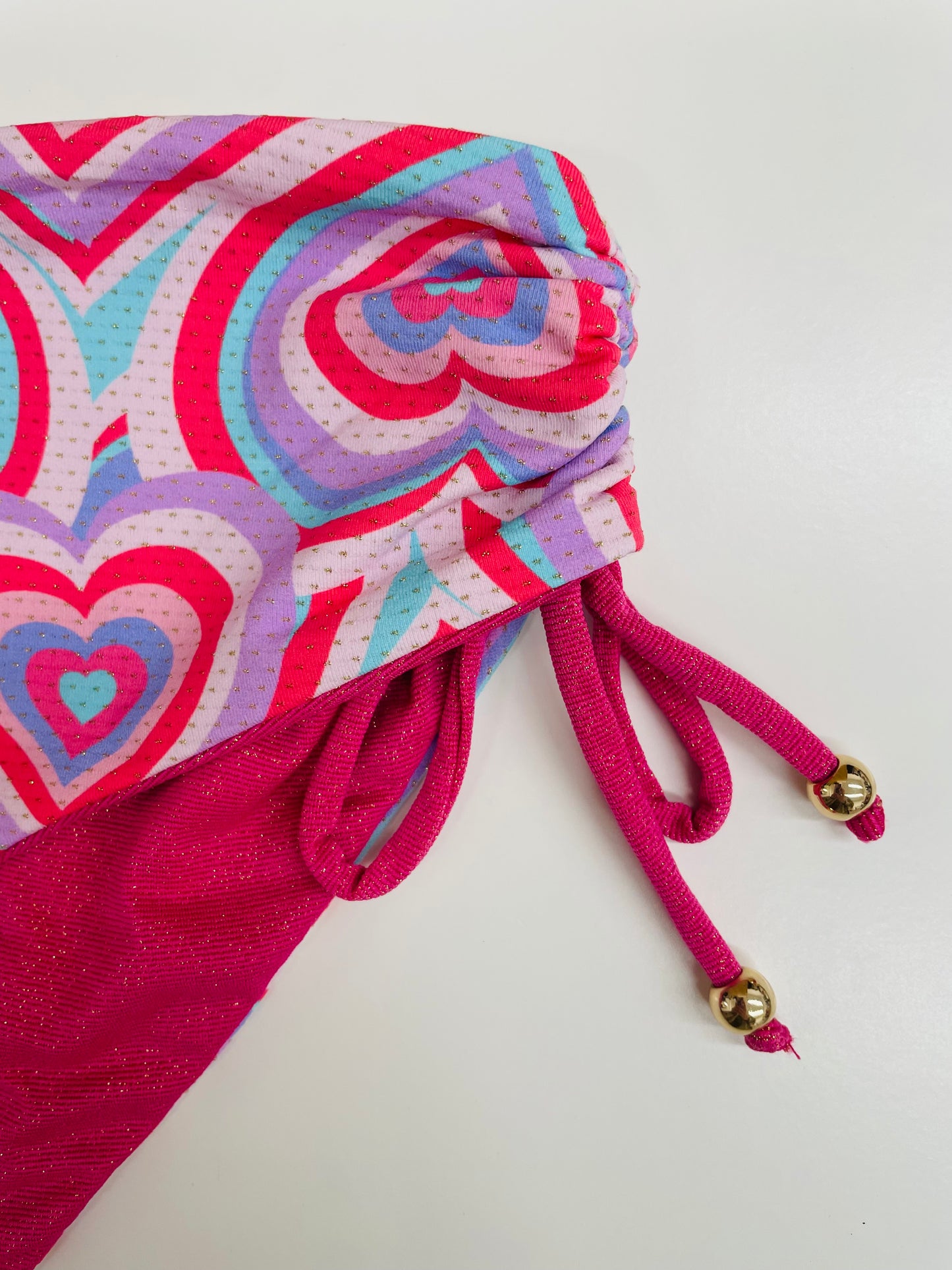 VERDISSIMA - BIKINI TRIANGOLO e SLIP C/COULISSE OPTICAL CUORE