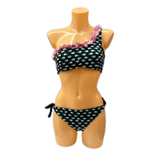 VERDISSIMA - BIKINI MONOSPALLA OPTICAL CUORE