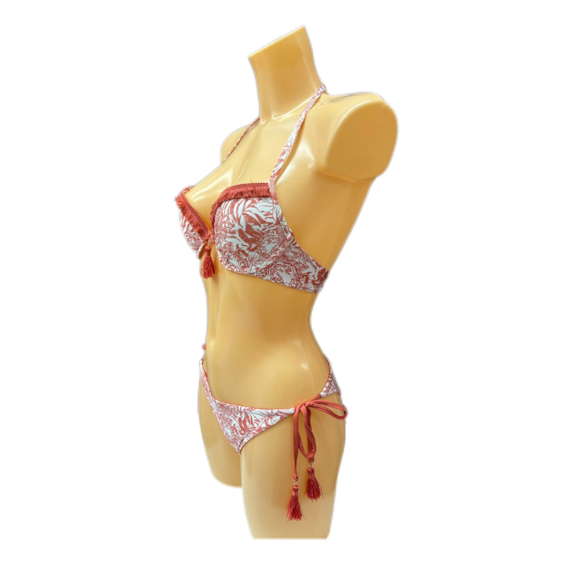 VERDISSIMA - BIKINI PUSH UP E TANGA STAMPA FLOREALE STILIZZATA