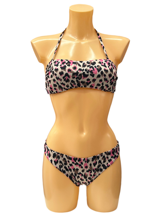 SIELEI - BIKINI FASCIA MACRO LEO ROSA