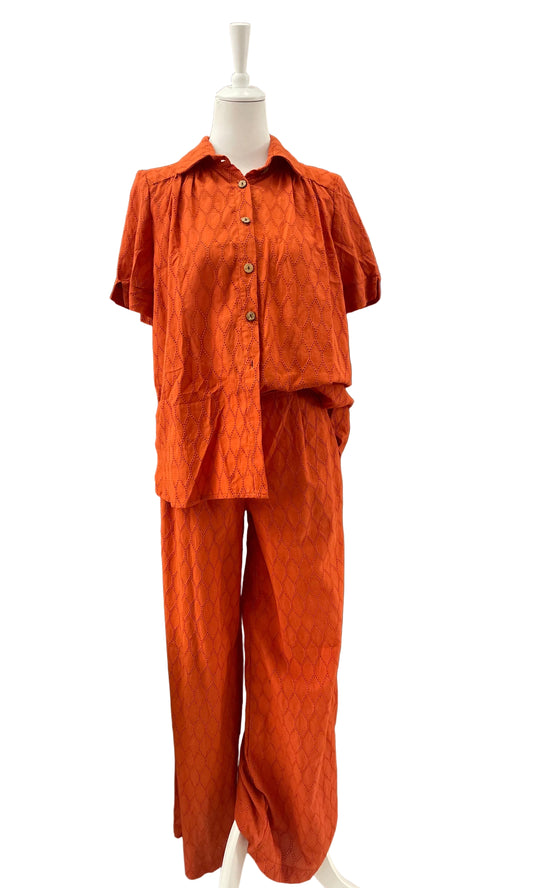 GRAZIA BEACHLOVE  - SET CAMICIA PANTALONE TRAFORO