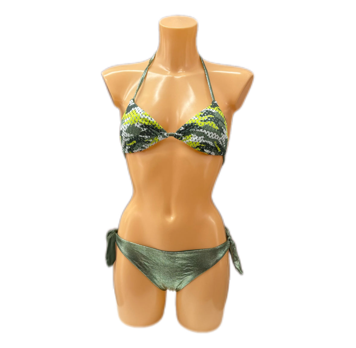 VERDISSIMA - BIKINI STAMPA MILITARE EFFETTO METAL