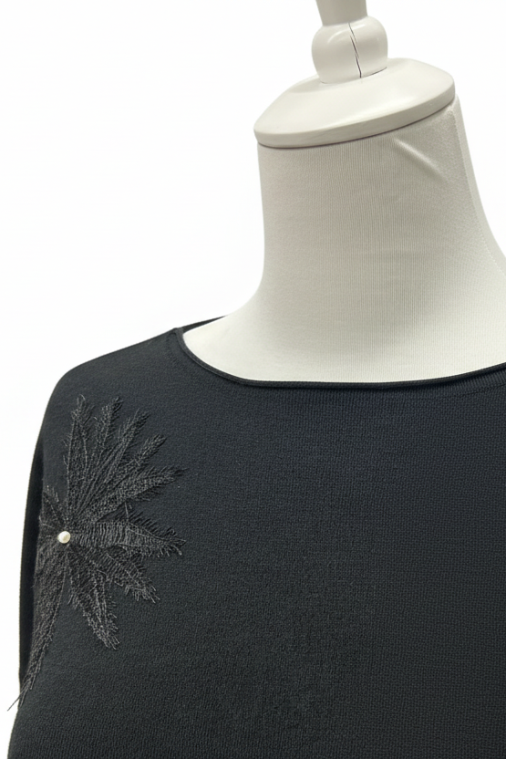 LA BOUTIQUE - MAGLIA SCATOLA RICAMO