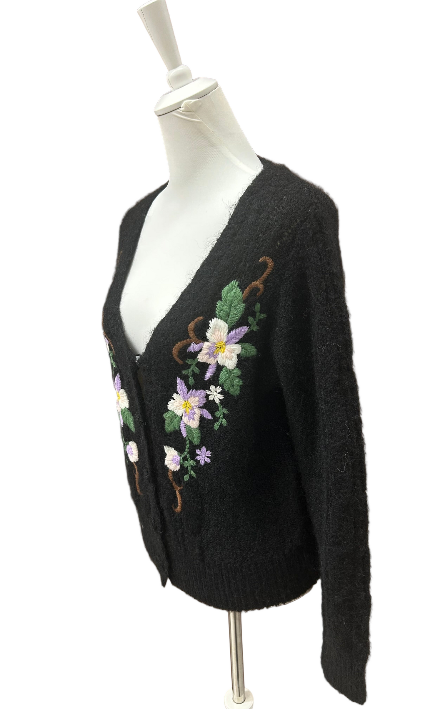 LA BOUTIQUE - CARDIGAN RICAMO FLOREALE