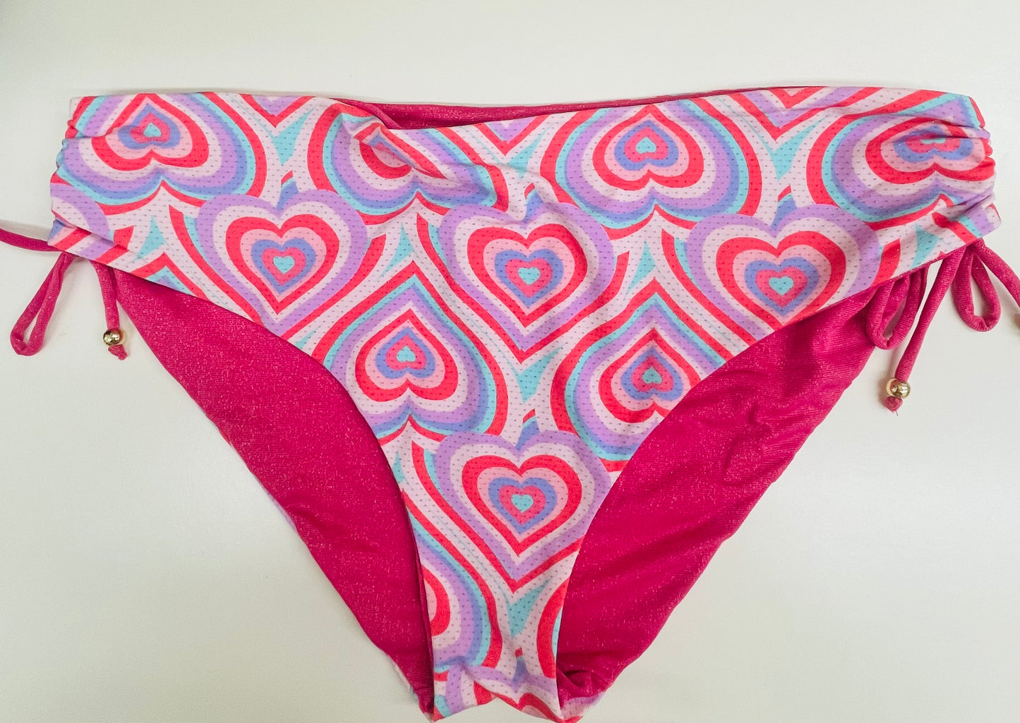 VERDISSIMA - BIKINI TRIANGOLO e SLIP C/COULISSE OPTICAL CUORE