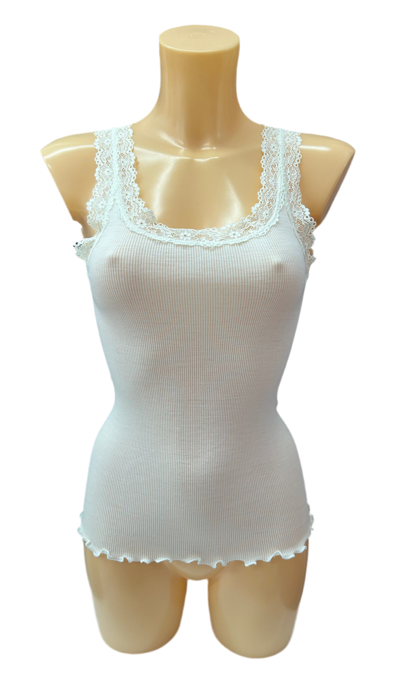 BISBIGLI - CANOTTA PIZZO LANA/SETA