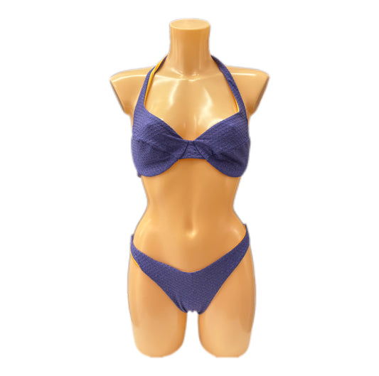 VERDISSIMA - BIKINI DOUBLE E SLIP SGAMBATO LAMINATO