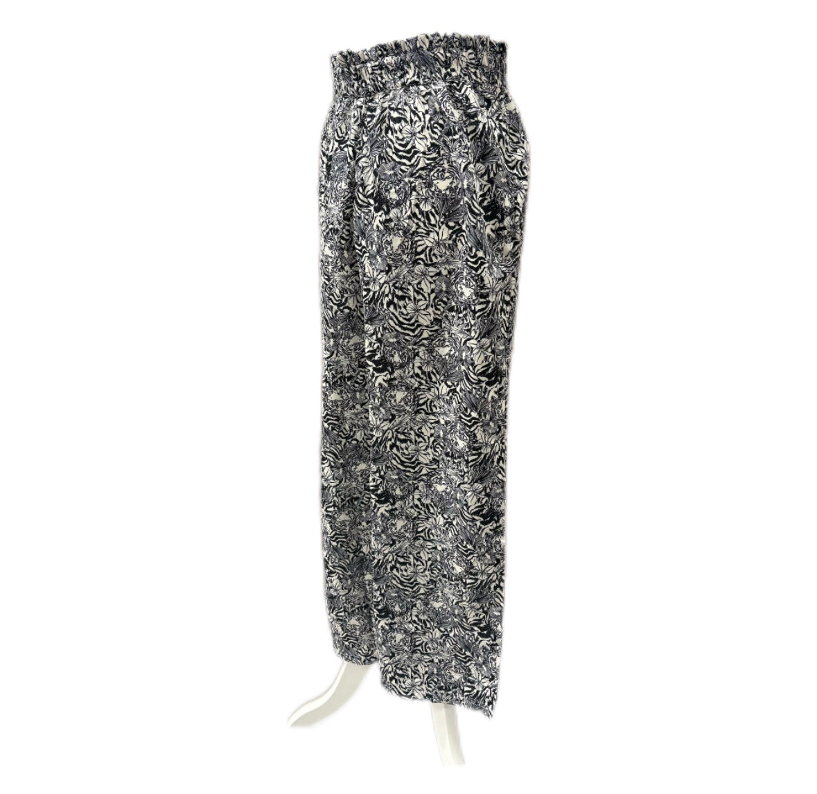 VERDISSIMA - PANTALONE PALAZZO STAMPA FLOREALE STILIZZATA