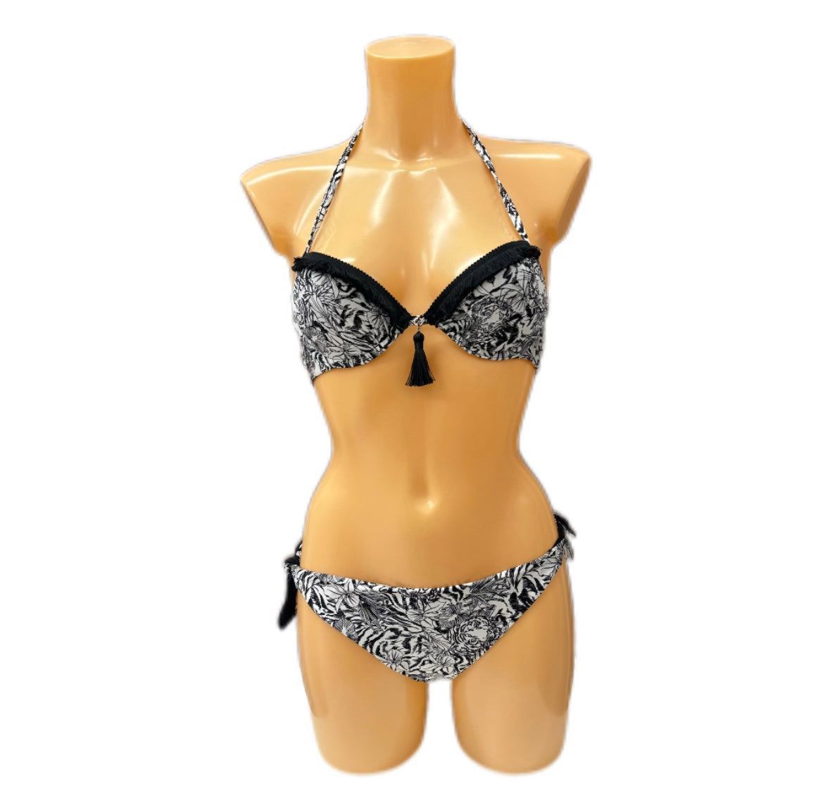 VERDISSIMA - BIKINI PUSH UP E TANGA STAMPA FLOREALE STILIZZATA