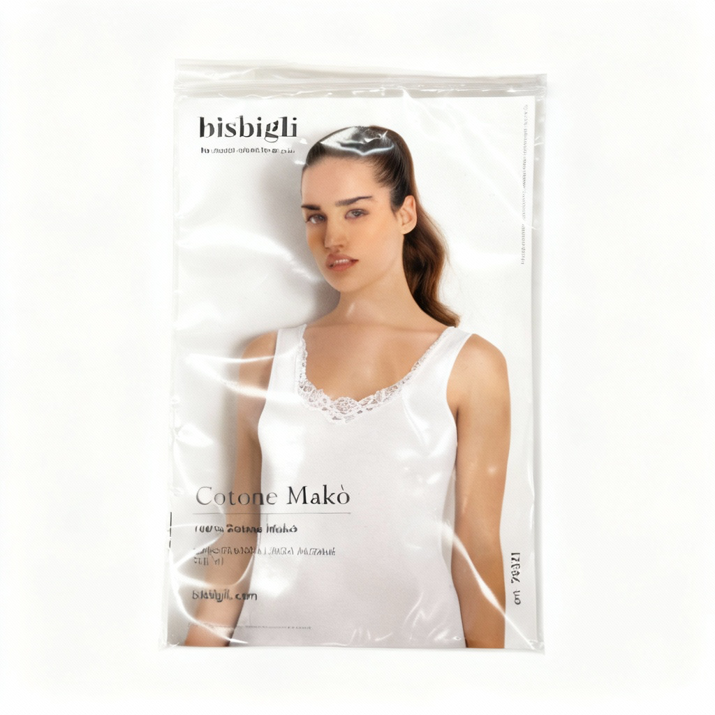 BISBIGLI - CANOTTA SPALLA LARGA COTONE MACRAME’