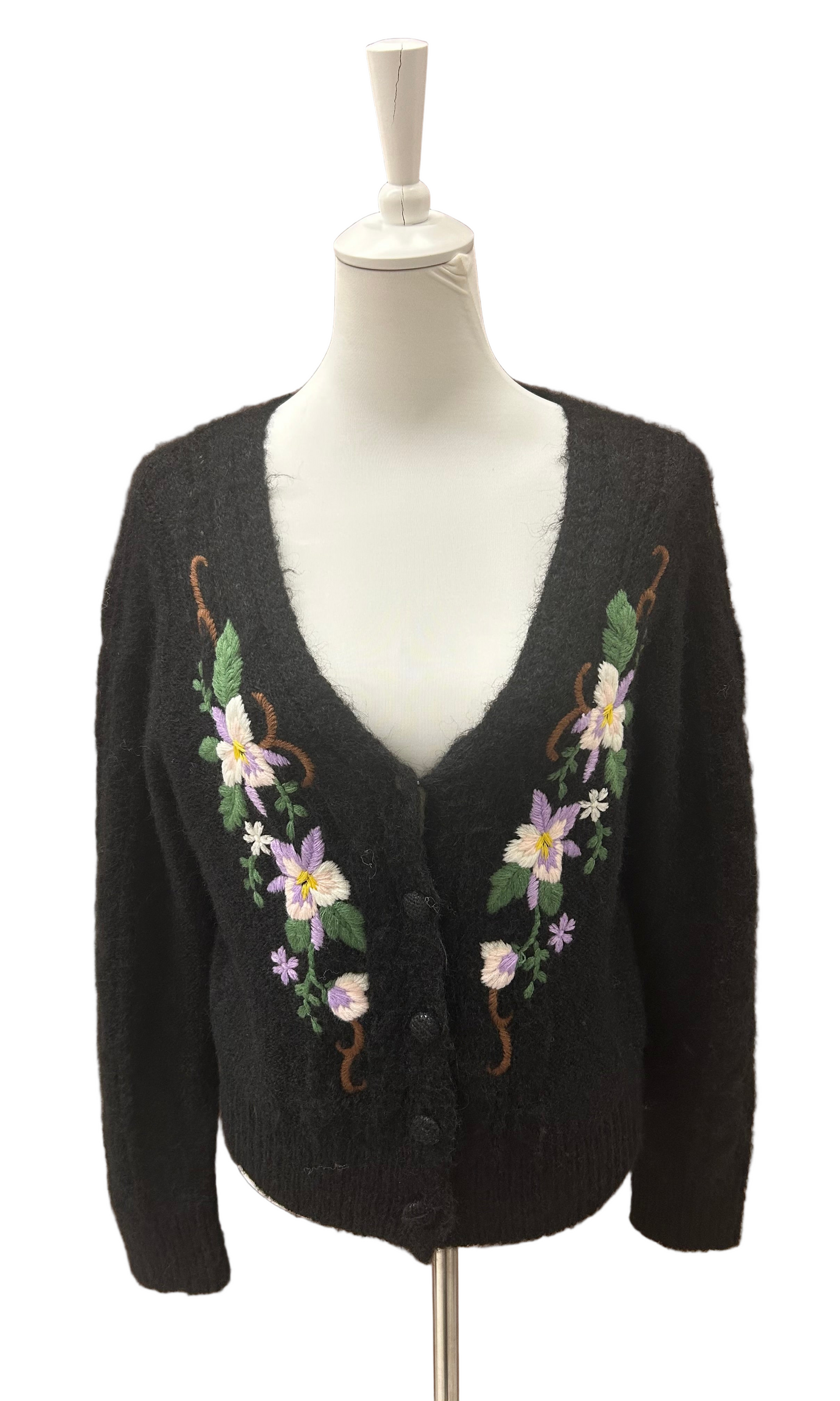 LA BOUTIQUE - CARDIGAN RICAMO FLOREALE