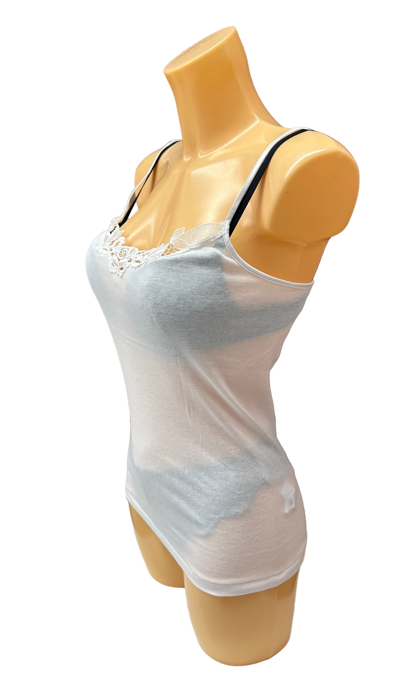 BISBIGLI - CANOTTIERA SPALLA STRETTA COTONE MACRAME’