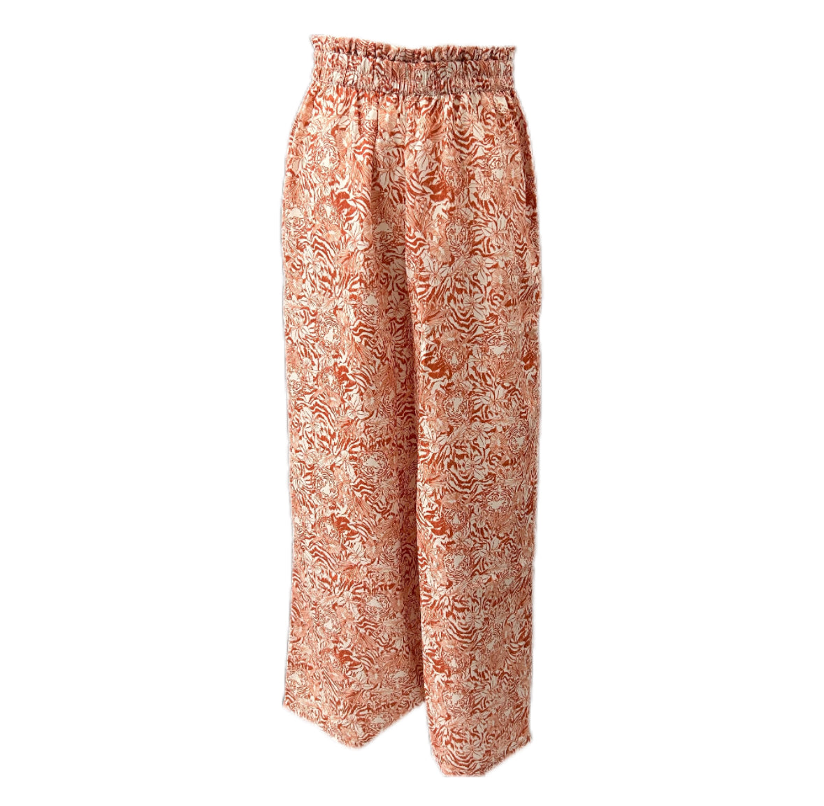 VERDISSIMA - PANTALONE PALAZZO STAMPA FLOREALE STILIZZATA