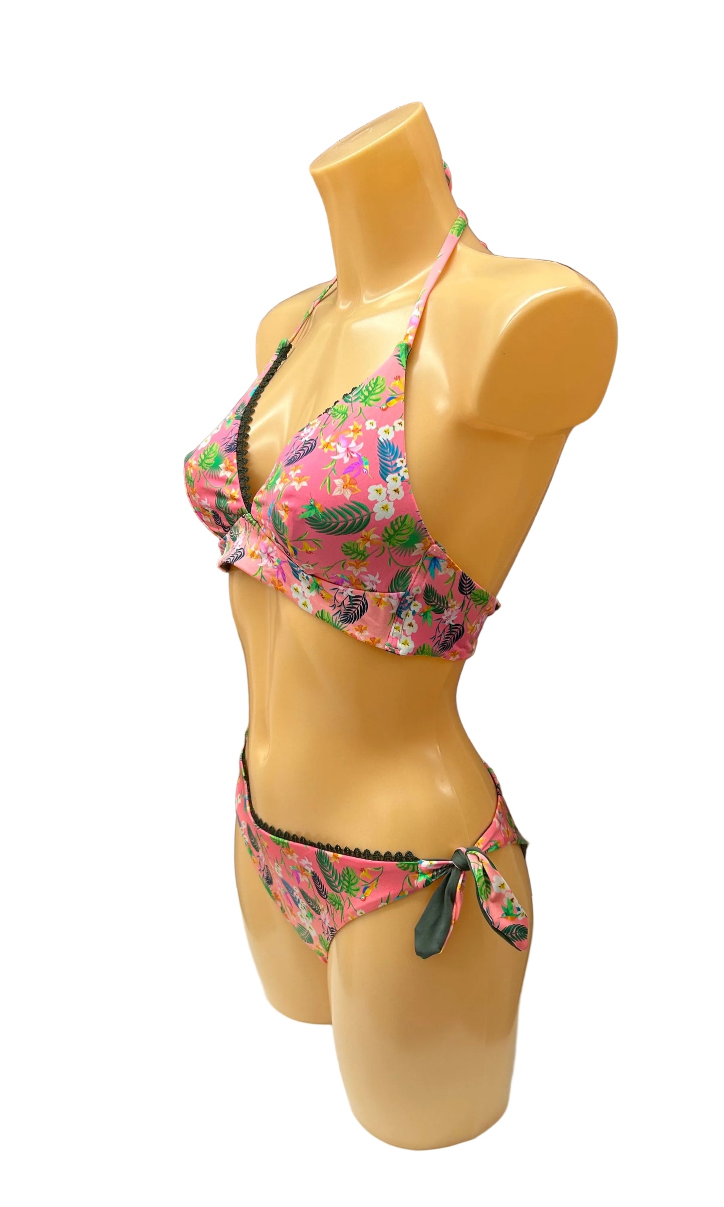 VERDISSIMA - BIKINI TRIANGOLO ALTO E SLIP STAMPA ESOTICO