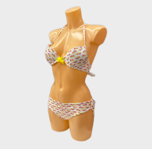 VERDISSIMA - BIKINI PUSH UP STAMPA OPTICAL CUORE