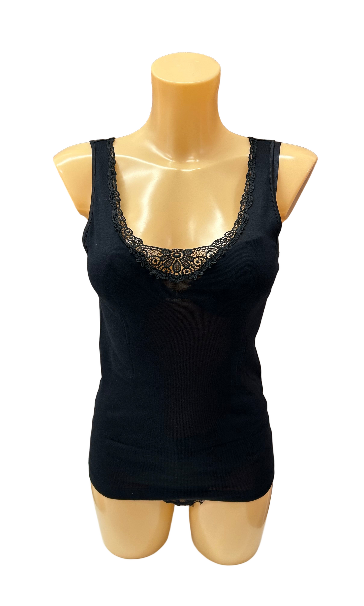 BISBIGLI - CANOTTA SPALLA LARGA COTONE MACRAME’