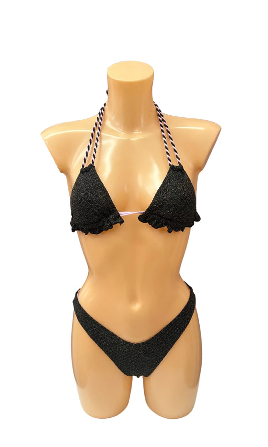 VERDISSIMA - BIKINI TRIANGOLO RUCHES GLITTER