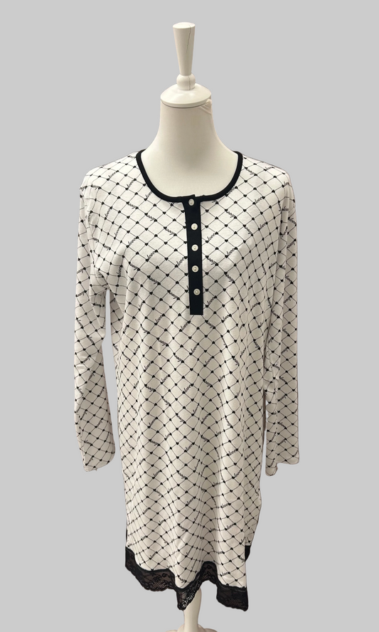 SIELEI - CAMICIA DA NOTTE STAMPA FANTASIA