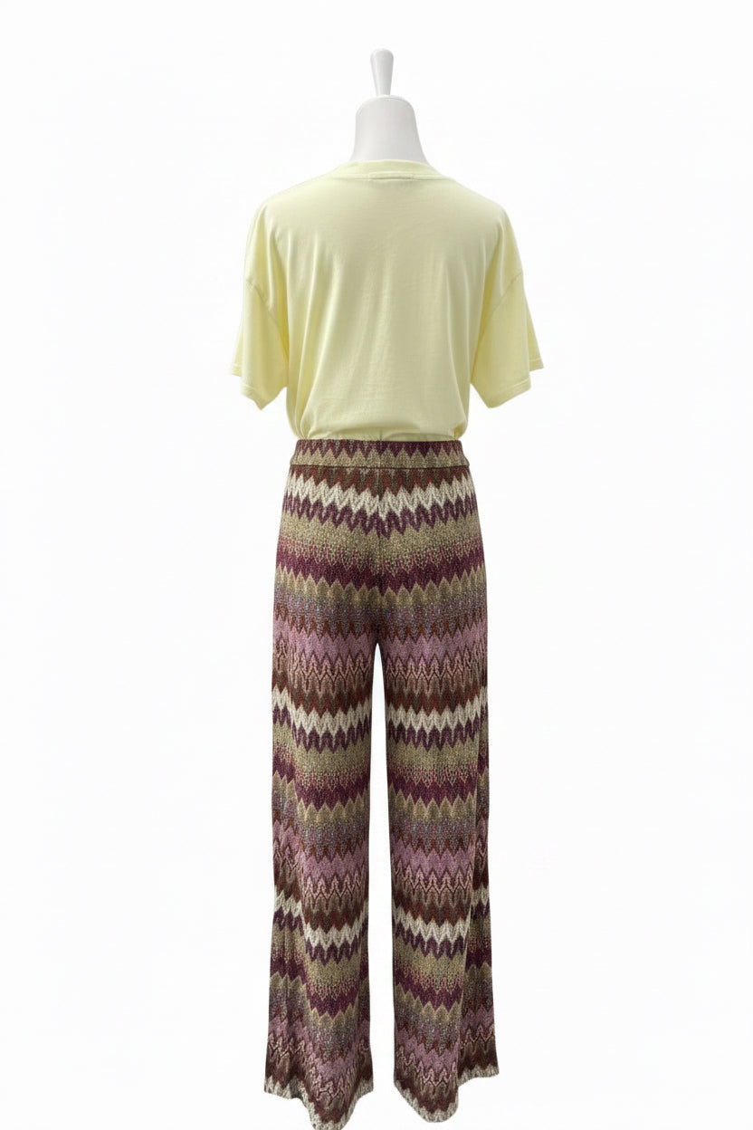 MISSLOVE - PANTALONE ZIG ZAG BANDA
