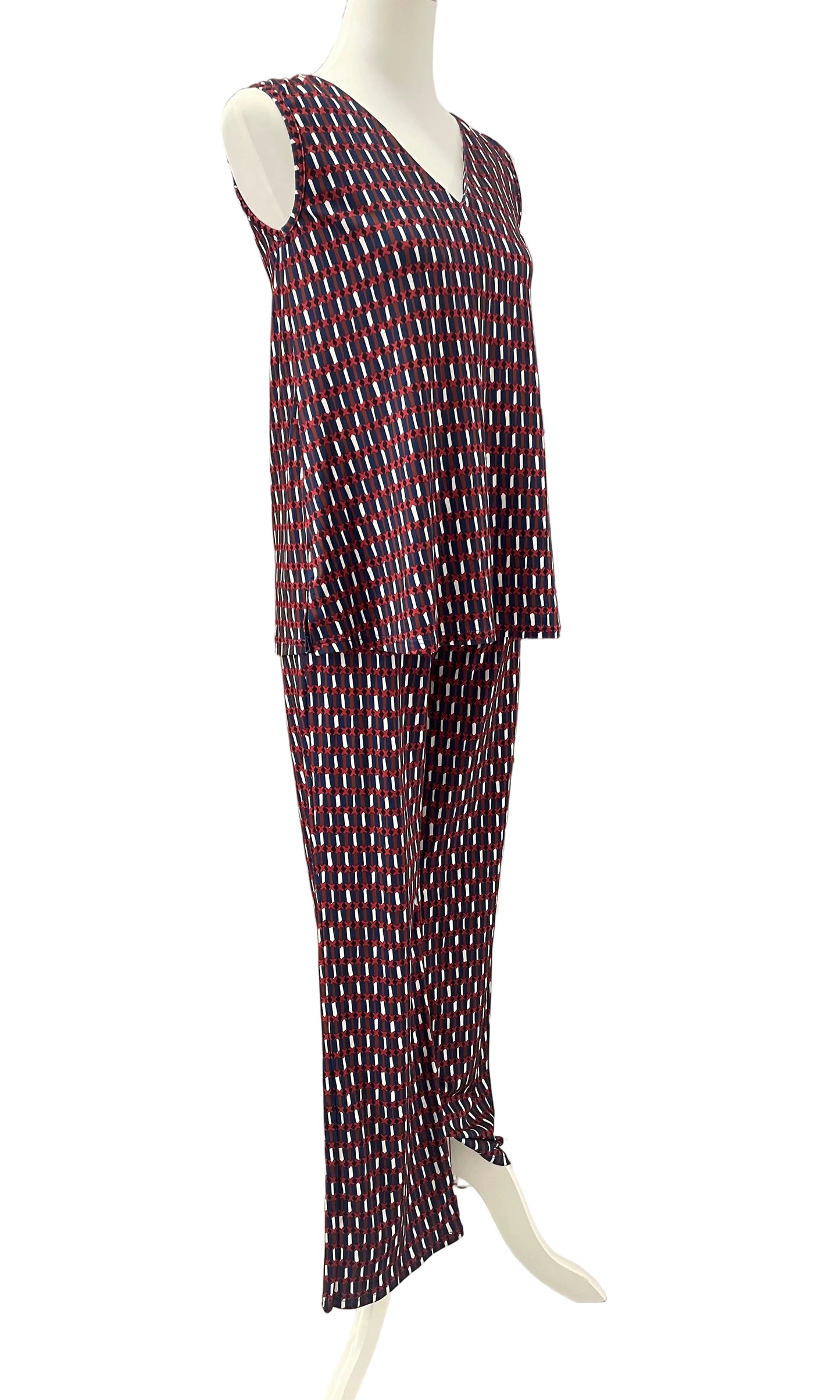 GRAZIA BEACH LOVE - SET CANOTTA PANTALONE STAMPA GEOMETRICA