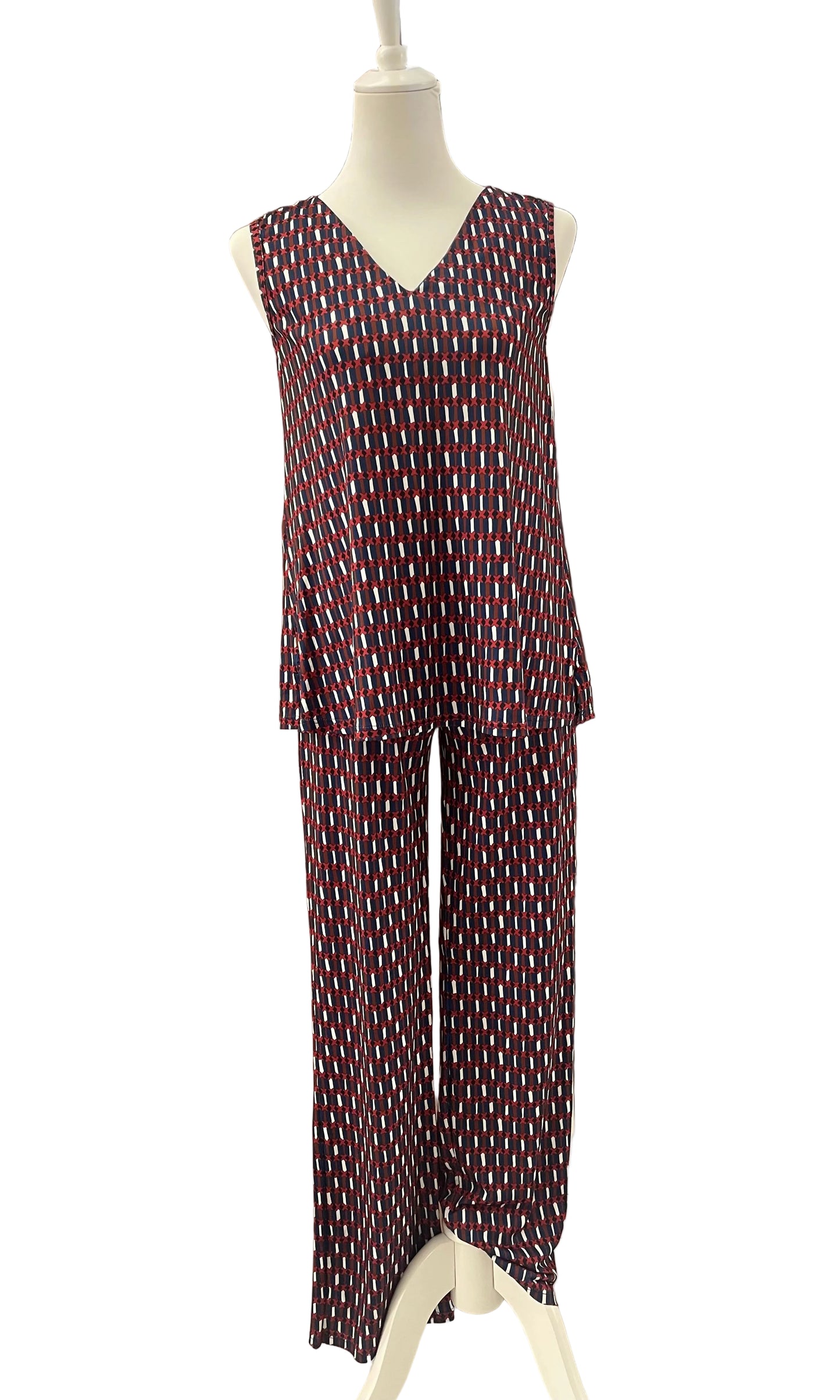 GRAZIA BEACH LOVE - SET CANOTTA PANTALONE STAMPA GEOMETRICA