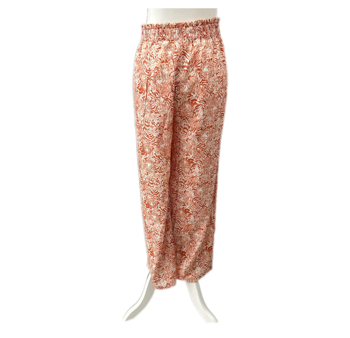 VERDISSIMA - PANTALONE PALAZZO STAMPA FLOREALE STILIZZATA