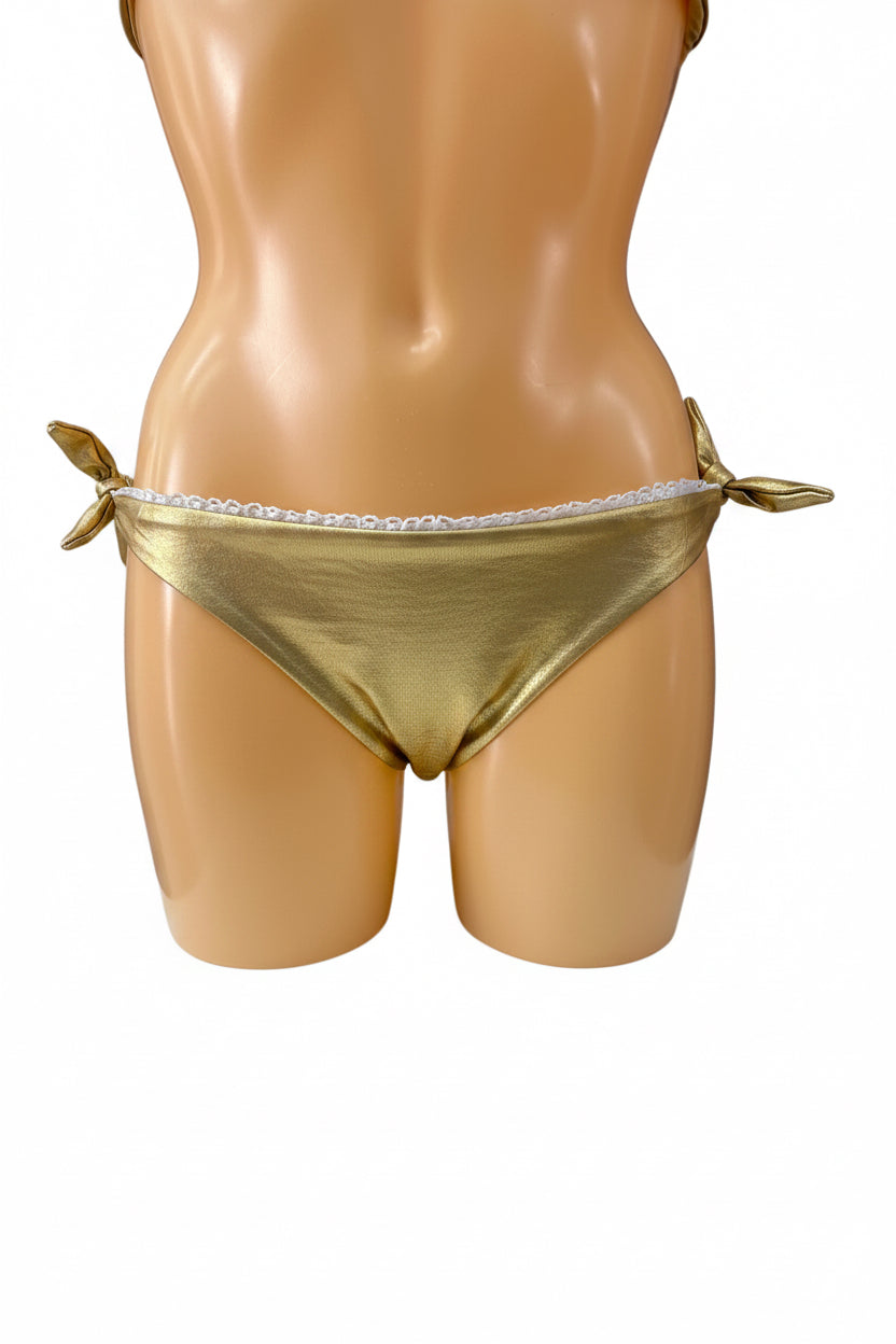 VERDISSIMA - BIKINI FASCIA PIZZO CROCHET ORO