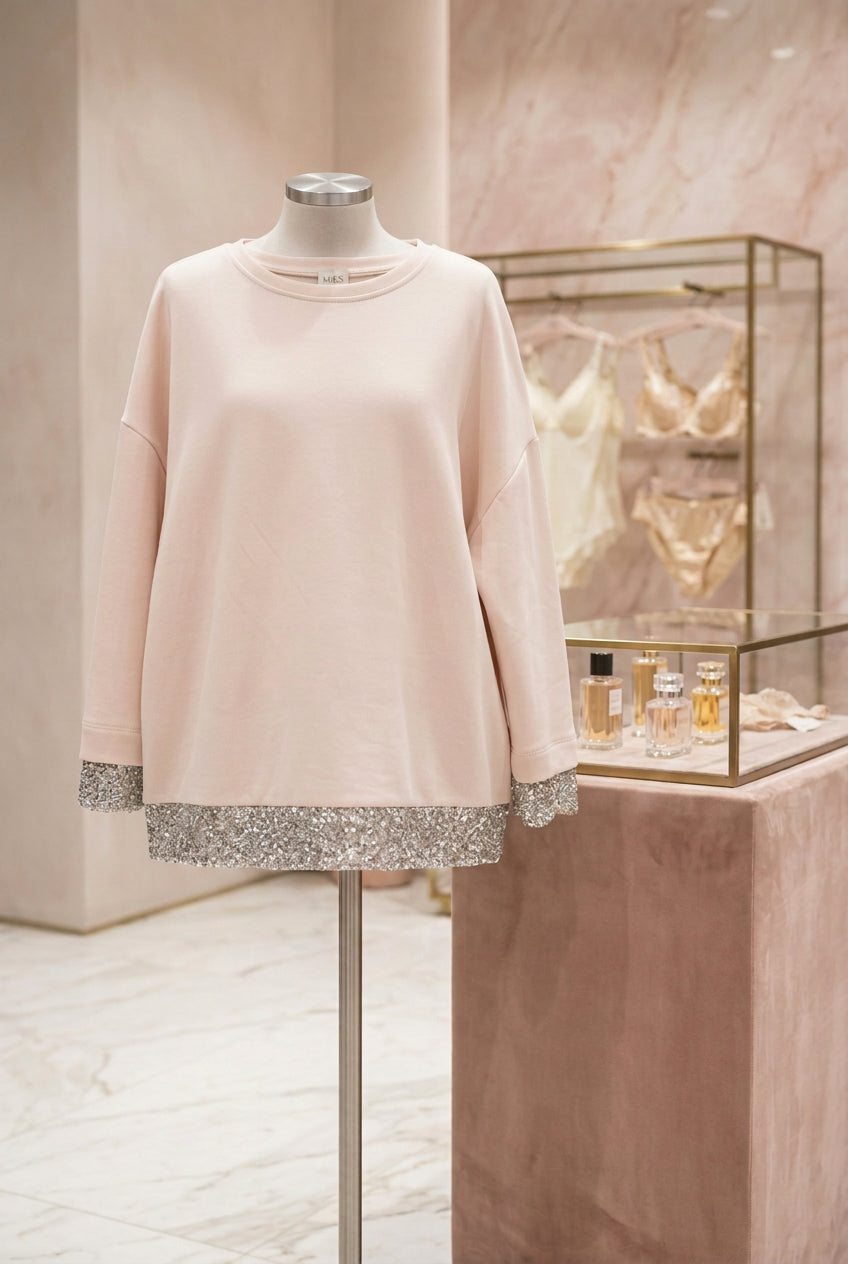 MISSLOVE - FELPA PANNA PAILLETTES