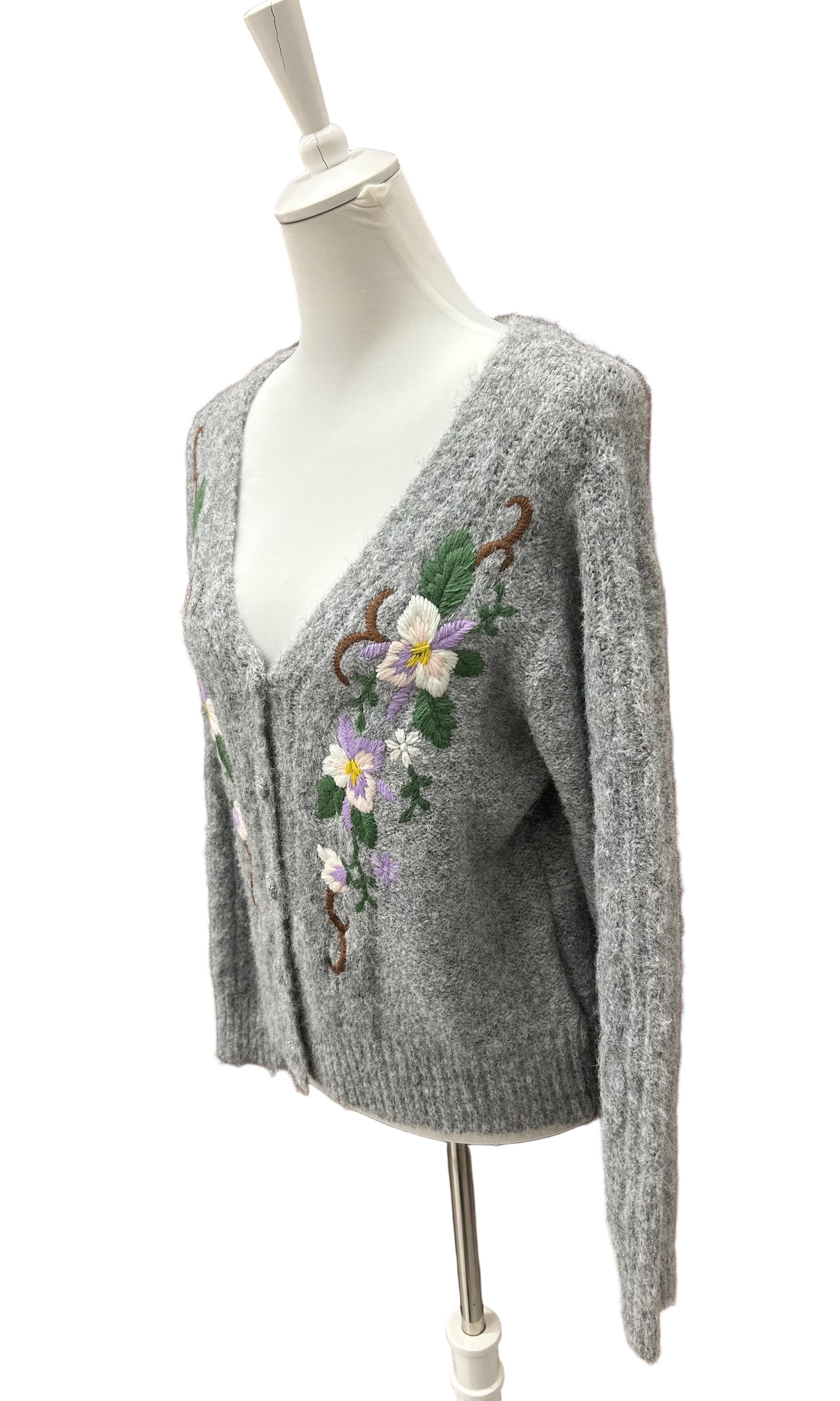 LA BOUTIQUE - CARDIGAN RICAMO FLOREALE